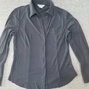 Club Monaco Charcoal Striped Shirt